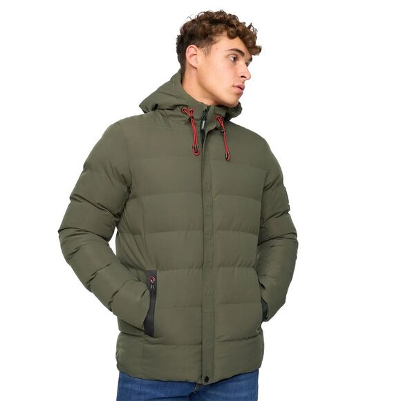 Crosshatch Mens Kampleys Embossed Padded Jacket / Olive